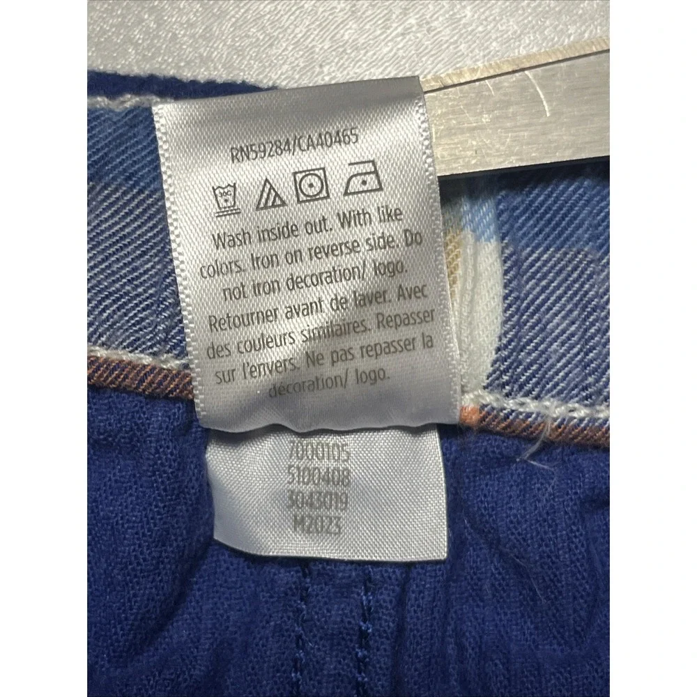 Gymboree Plaid Cuff Corduroy Pants Sz 9-12 M Deep Royal Blue Snap Button Trouser